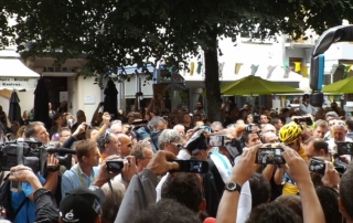 Sir Bradley Wiggins in the Yellow Jersey at the 2012 Tour de France